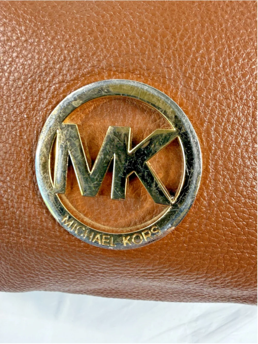 Michael Kors Large Brown Leather Shoulder Hobo Bag crossbody